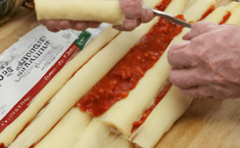 Making Manicotti with String Cheese