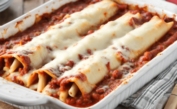 Manicotti String Cheese Bake