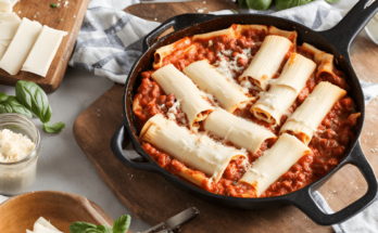 One Pan Manicotti with String Cheese