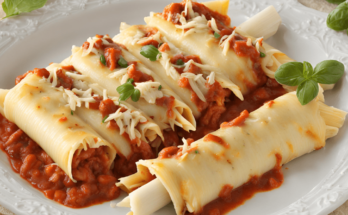 String Cheese Manicotti with Shredded Chicken